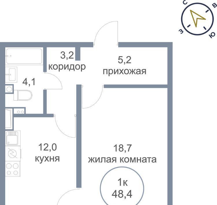 квартира городской округ Солнечногорск д Голубое б-р Парковый 2к/3 Нахабино фото 1