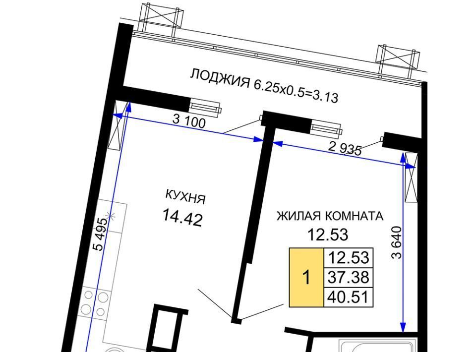 квартира г Краснодар р-н Центральный ул Воронежская 47/10 фото 1