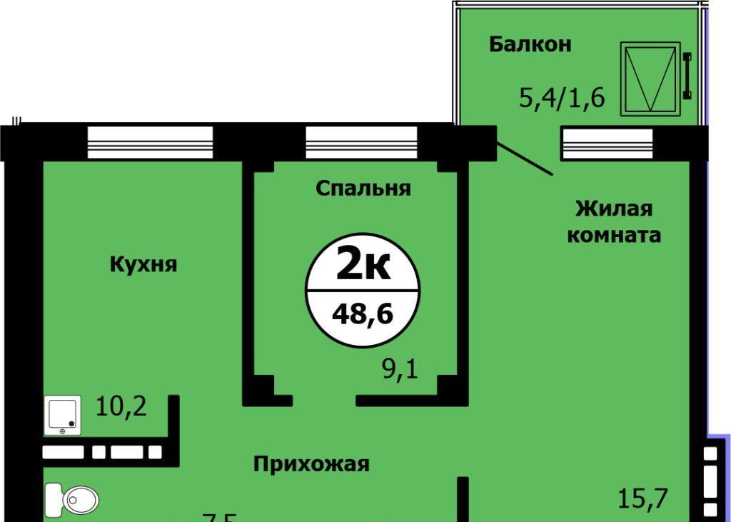 квартира г Красноярск р-н Свердловский ул Лесников 37б фото 1