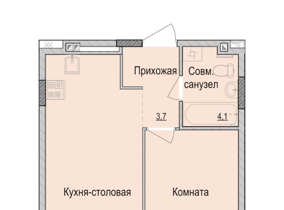 квартира г Ижевск р-н Первомайский Ракетный ЖК Умные Кварталы А14 жилрайон, 3-й мкр фото 1