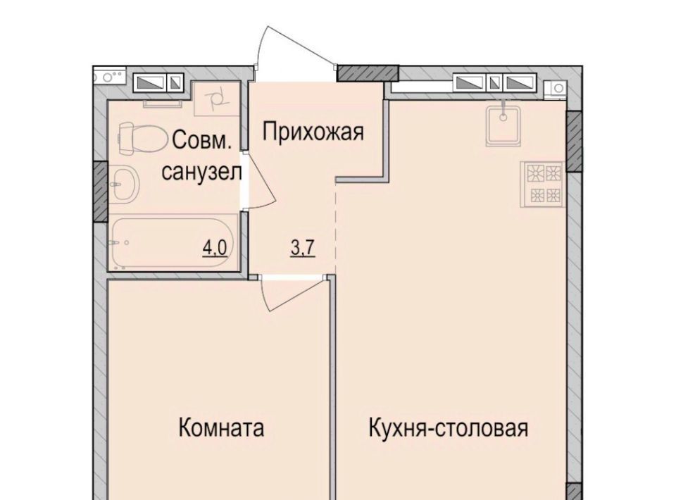 квартира г Ижевск р-н Первомайский Ракетный ЖК Умные Кварталы А14 жилрайон, 3-й мкр фото 1