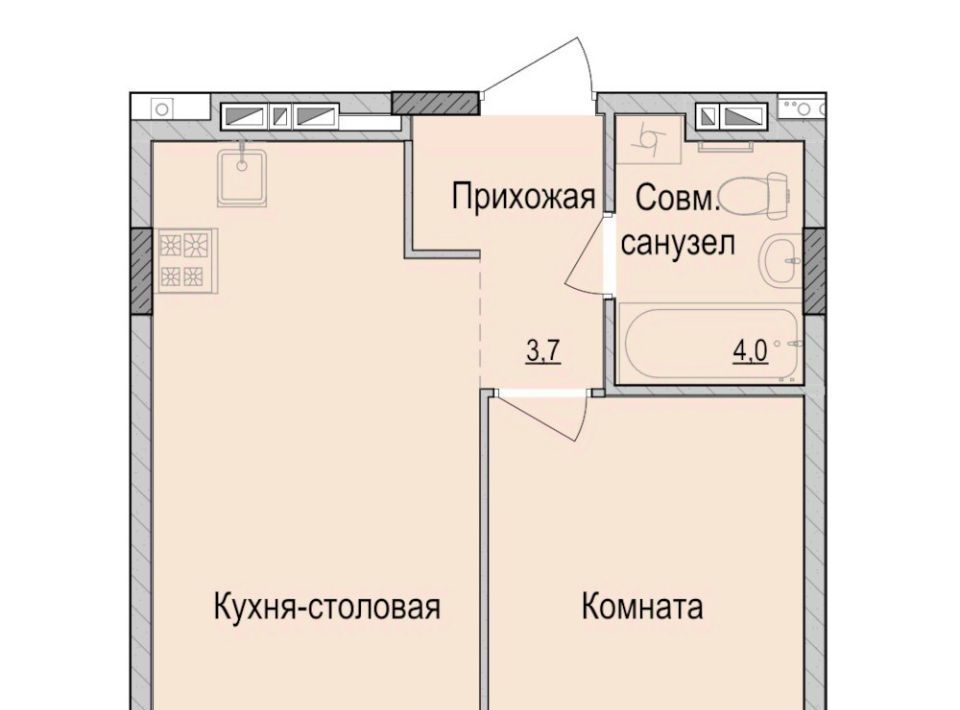 квартира г Ижевск р-н Первомайский Ракетный ЖК Умные Кварталы А14 жилрайон, 3-й мкр фото 1