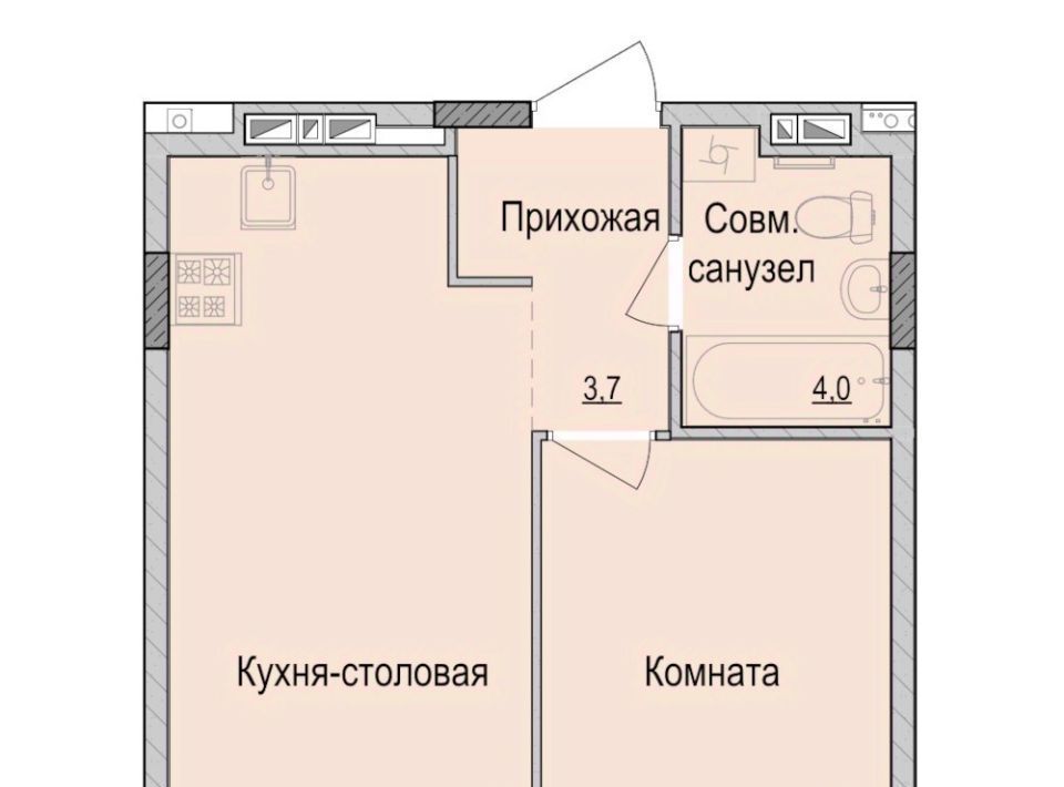 квартира г Ижевск р-н Первомайский Ракетный ЖК Умные Кварталы А14 жилрайон, 3-й мкр фото 1