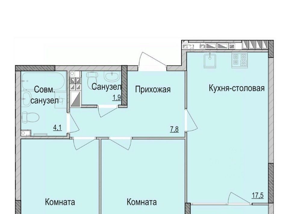 квартира г Ижевск р-н Первомайский Ракетный ЖК Умные Кварталы А14 жилрайон, 3-й мкр фото 1