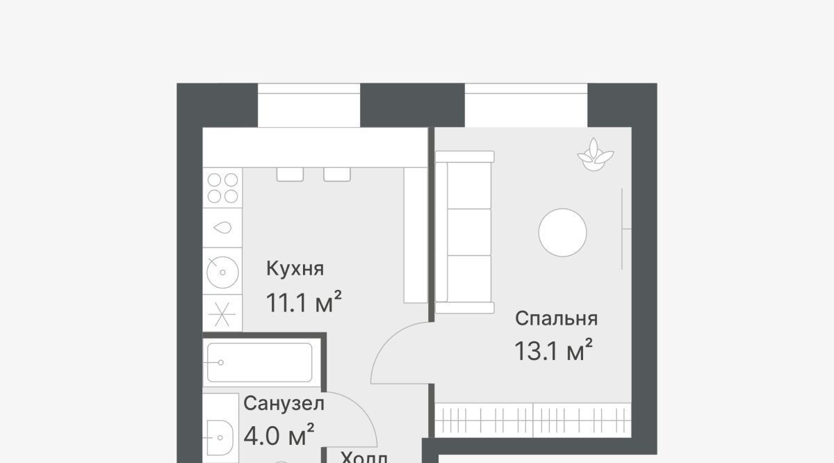 квартира г Тюмень р-н Калининский ЖК «Дружеский» фото 5