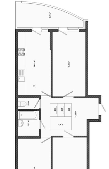 квартира г Краснодар р-н Прикубанский ул им. Адмирала Крузенштерна 5/2 фото 11