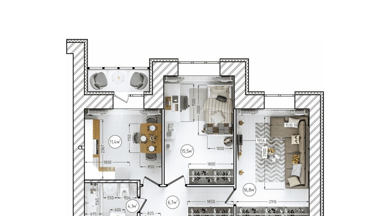 квартира г Кемерово р-н Ленинский б-р Строителей 60к/5 фото 2