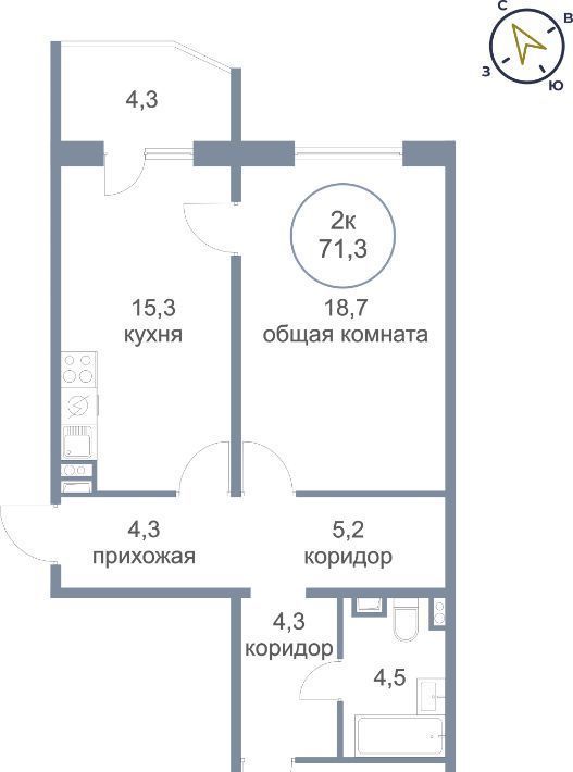 квартира р-н Сургутский пгт Белый Яр ул Фадеева 30 фото 1