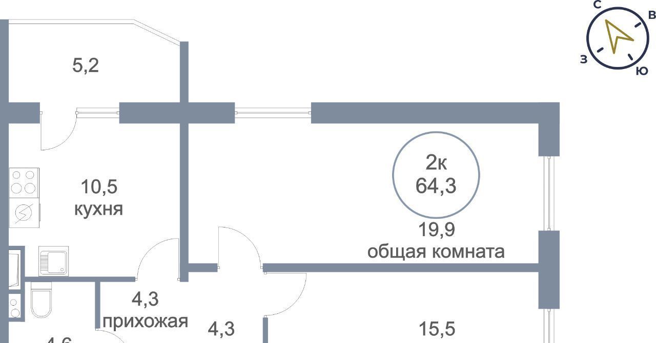 квартира р-н Сургутский пгт Белый Яр ул Фадеева 30 фото 1