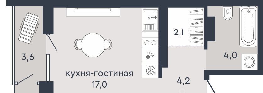 квартира г Екатеринбург Машиностроителей Пионерский жилрайон, ул. Александровская, 3А фото 2