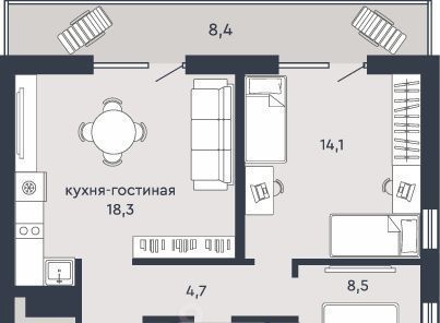 квартира г Екатеринбург Машиностроителей Пионерский жилрайон, ул. Александровская, 3А фото 2