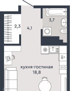 квартира г Екатеринбург Машиностроителей Пионерский жилрайон, ул. Александровская, 3А фото 2