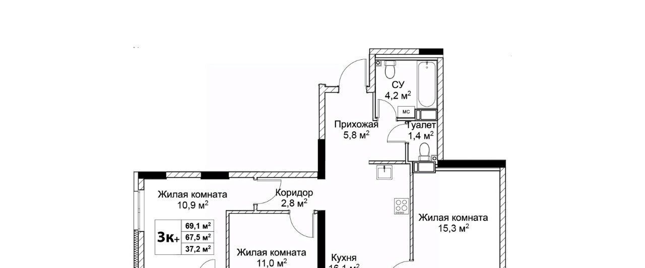 квартира г Нижний Новгород Горьковская ЖК «Новая Кузнечиха» 19 фото 1