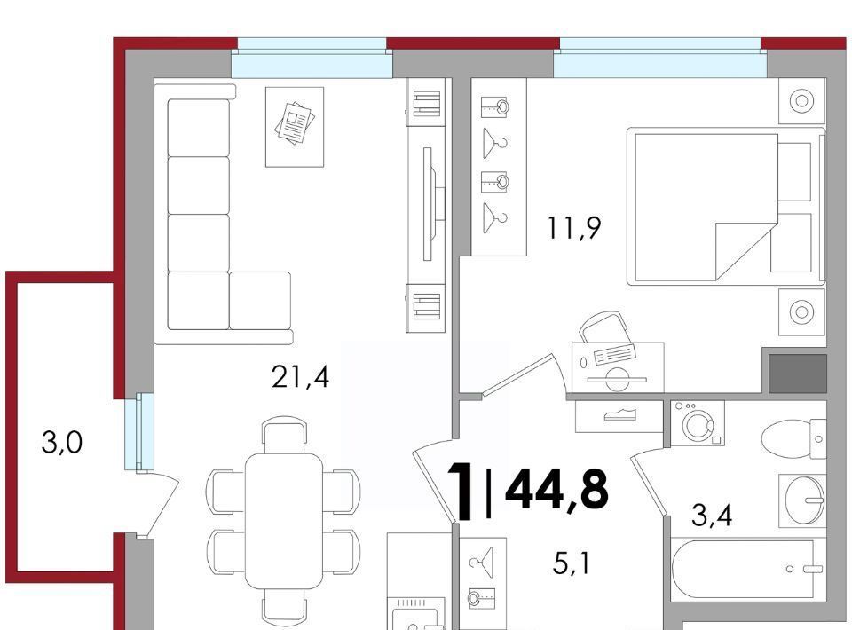 квартира р-н Калининский д Батино ул Сергея Есенина 39 фото 1