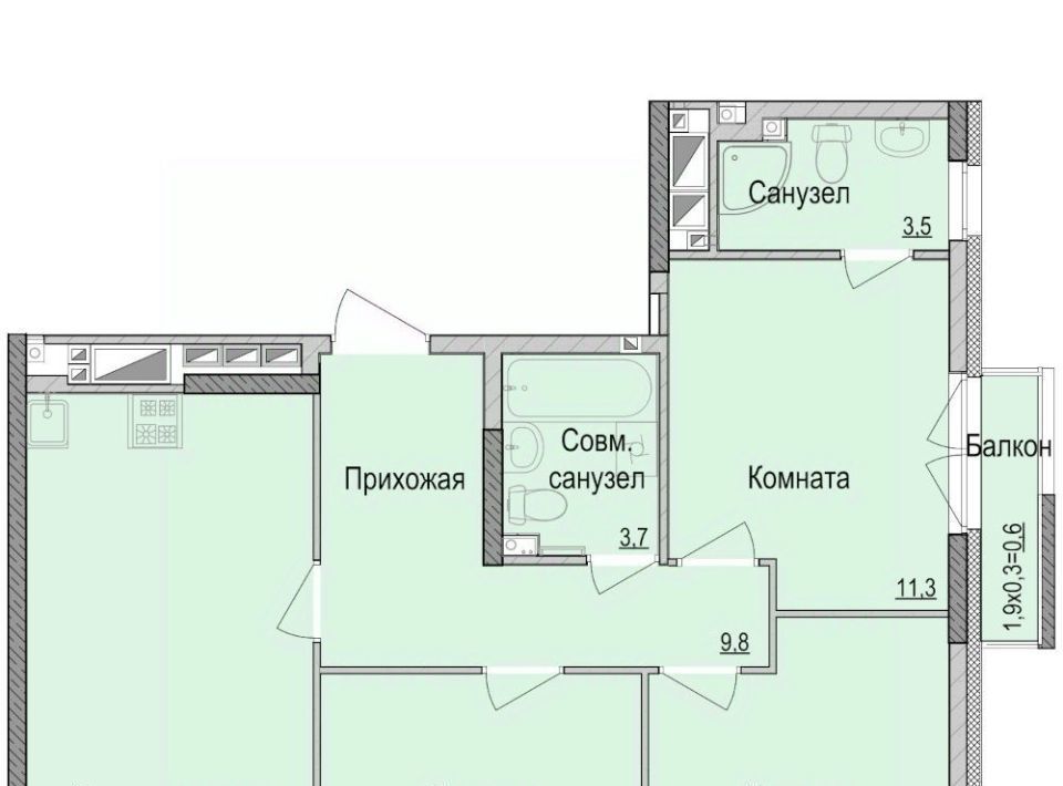 квартира г Ижевск р-н Первомайский Ракетный ЖК Умные Кварталы А14 жилрайон, 3-й мкр фото 1