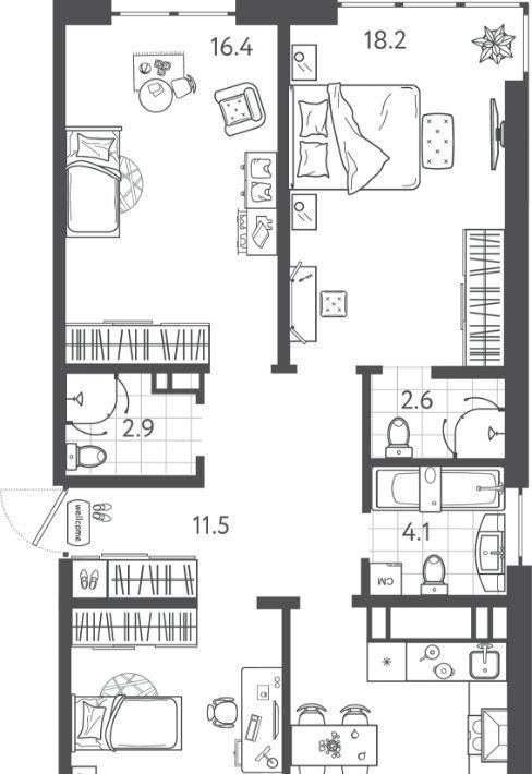 квартира г Краснодар р-н Центральный ул Колхозная 5к/3 фото 1