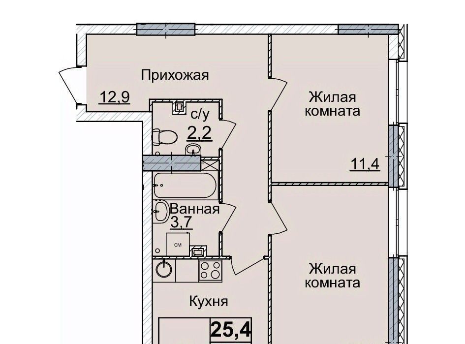 квартира г Нижний Новгород Горьковская ЖК «Горизонты Нижнего» фото 1