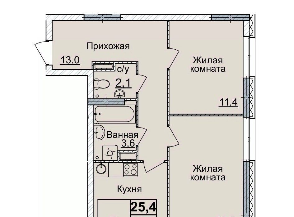 квартира г Нижний Новгород Горьковская ЖК «Горизонты Нижнего» фото 1