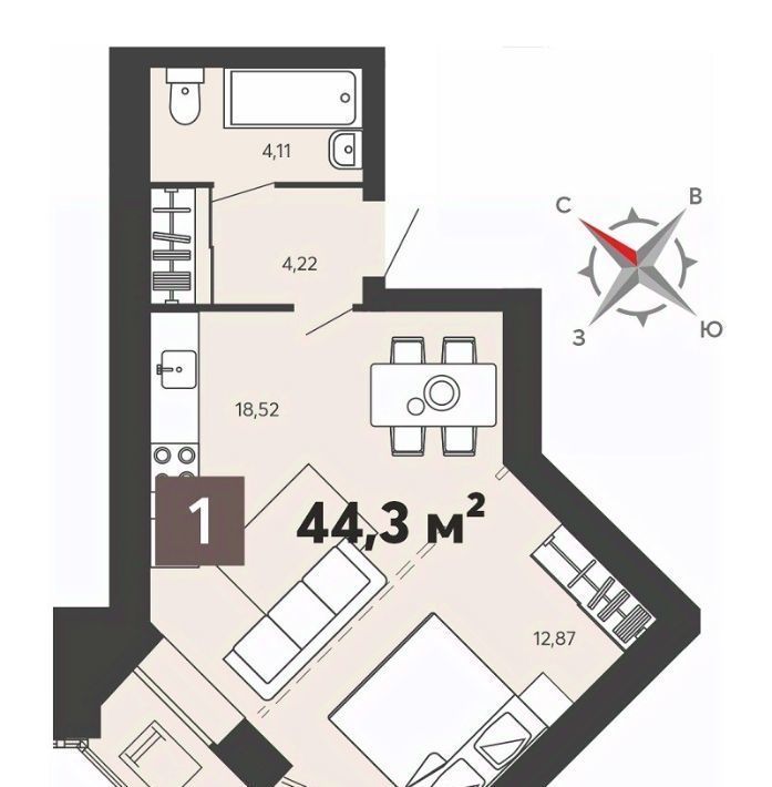 квартира г Пенза р-н Ленинский ул 8 Марта 31к/3 фото 1