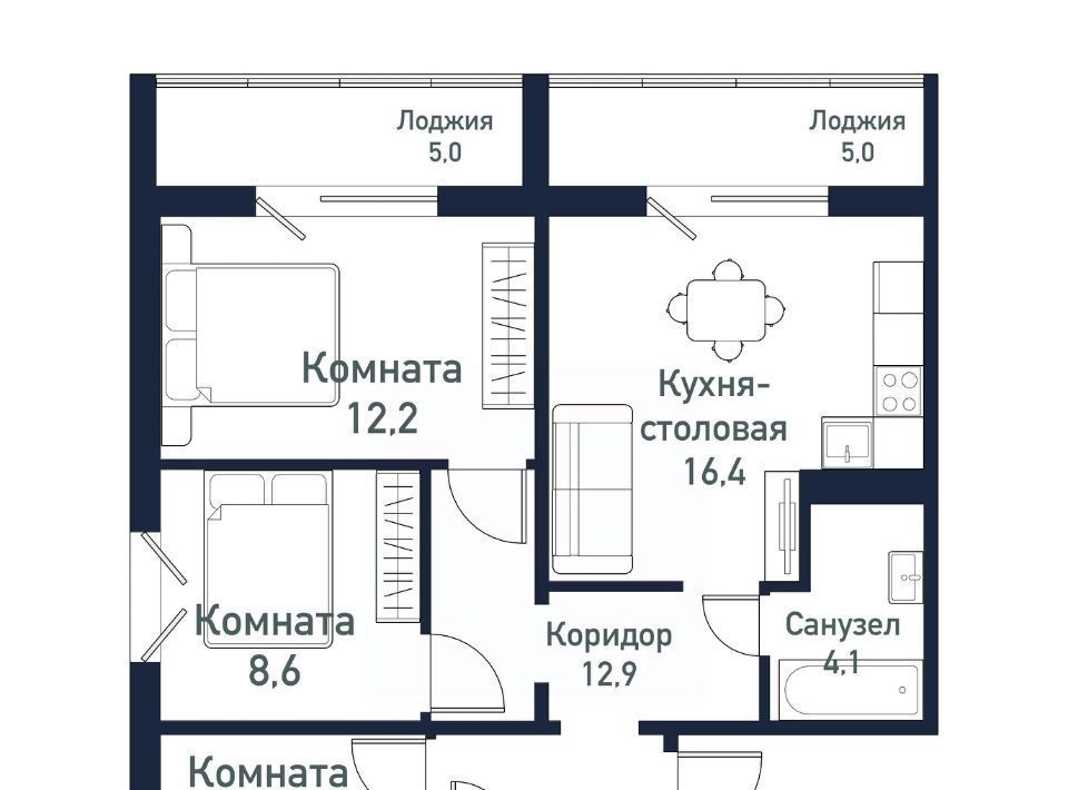 квартира р-н Сосновский п Западный микрорайон «Просторы» Кременкульское с/пос фото 1