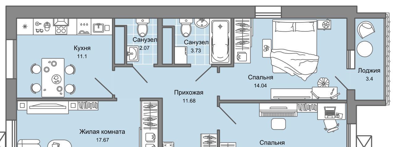 квартира г Ульяновск р-н Заволжский Новый Город ЖК Юлла 10-й кв-л фото 1