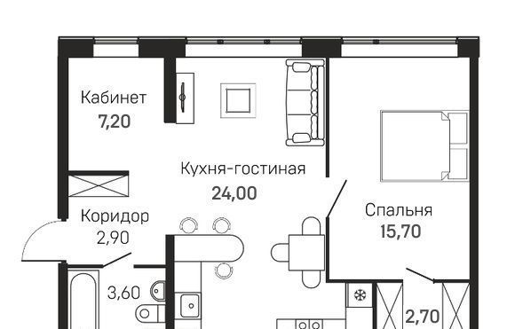 квартира р-н Ярославский п Красный Бор ул Мирная 11 Заволжское с/пос фото 2