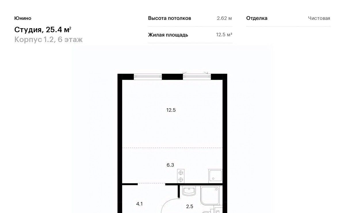 квартира г Москва метро Щербинка ЖК Юнино 1/1 фото 1