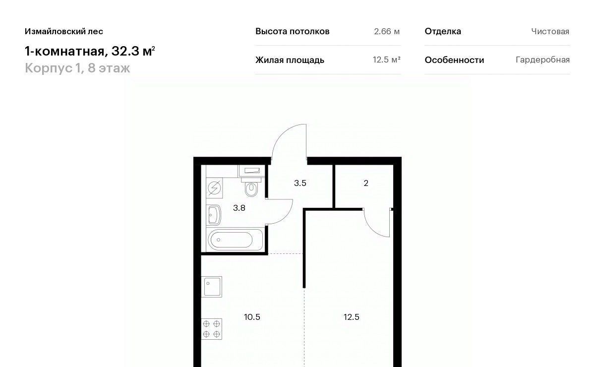 квартира г Москва метро Первомайская ЖК Измайловский Лес Московская область, Балашиха фото 1