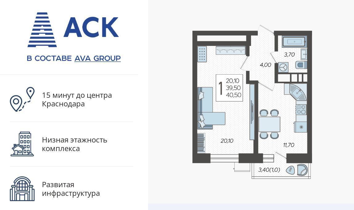 квартира г Краснодар р-н Прикубанский микрорайон 9-й километр ул Ярославская 115/2 фото 1