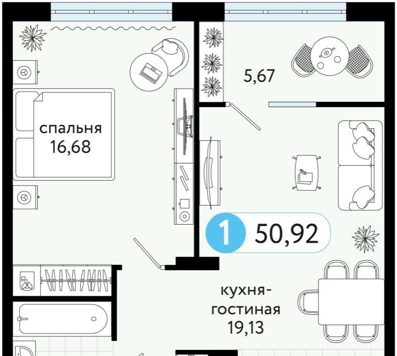 квартира р-н Тюменский д Дударева ЖК На Московском фото 1