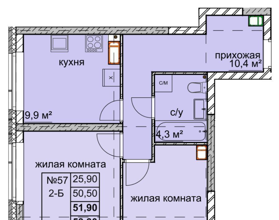 квартира г Нижний Новгород Комсомольская ул Дружаева 30 фото 1