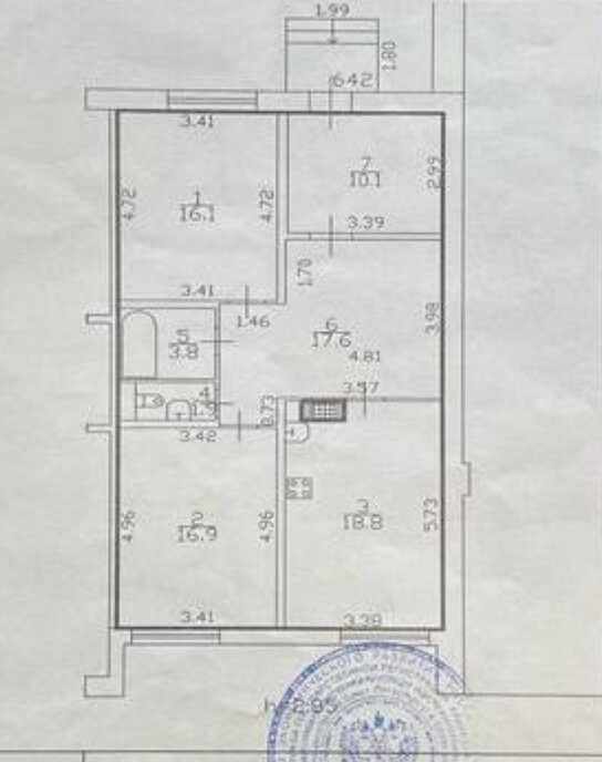 квартира г Санкт-Петербург метро Проспект Ветеранов ул Адмирала Коновалова 2/4 фото 15