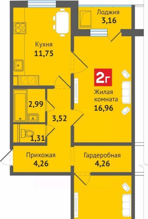 квартира г Чебоксары р-н Ленинский ул Академика В.Н.Челомея поз 4 фото 1