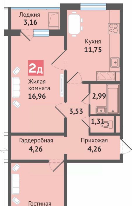 квартира г Чебоксары р-н Ленинский ул Академика В.Н.Челомея поз 4 фото 1