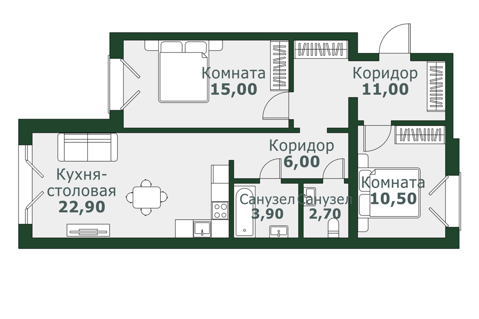 квартира р-н Сосновский п Западный б-р Цветной фото 1