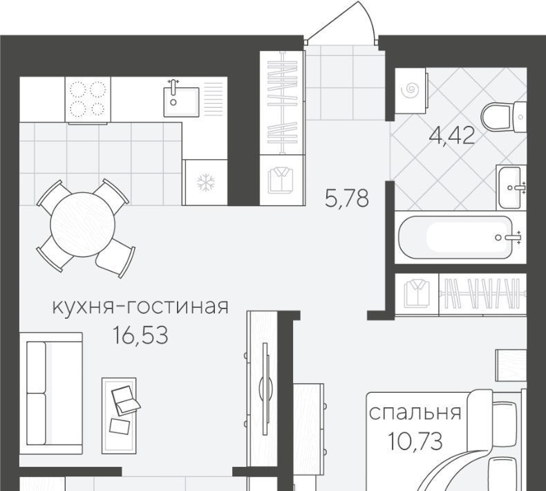 квартира г Тюмень р-н Калининский ул Василия Малкова 12 фото 1