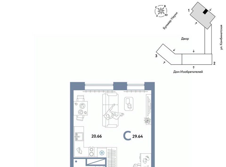 квартира г Тюмень р-н Калининский ул Комбинатская 16к/1 фото 1