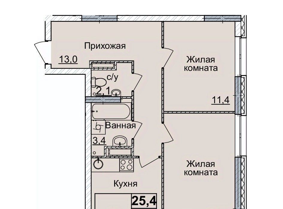 квартира г Нижний Новгород Горьковская ЖК «Горизонты Нижнего» фото 1