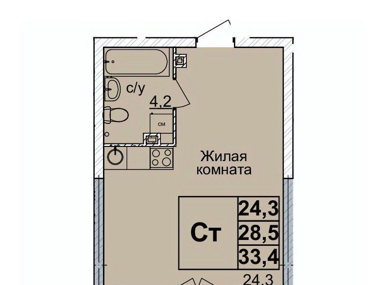 квартира г Нижний Новгород Горьковская ЖК «Горизонты Нижнего» фото 1