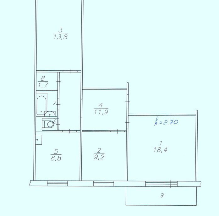 квартира г Красноярск ул 78 Добровольческой Бригады 11 фото 18