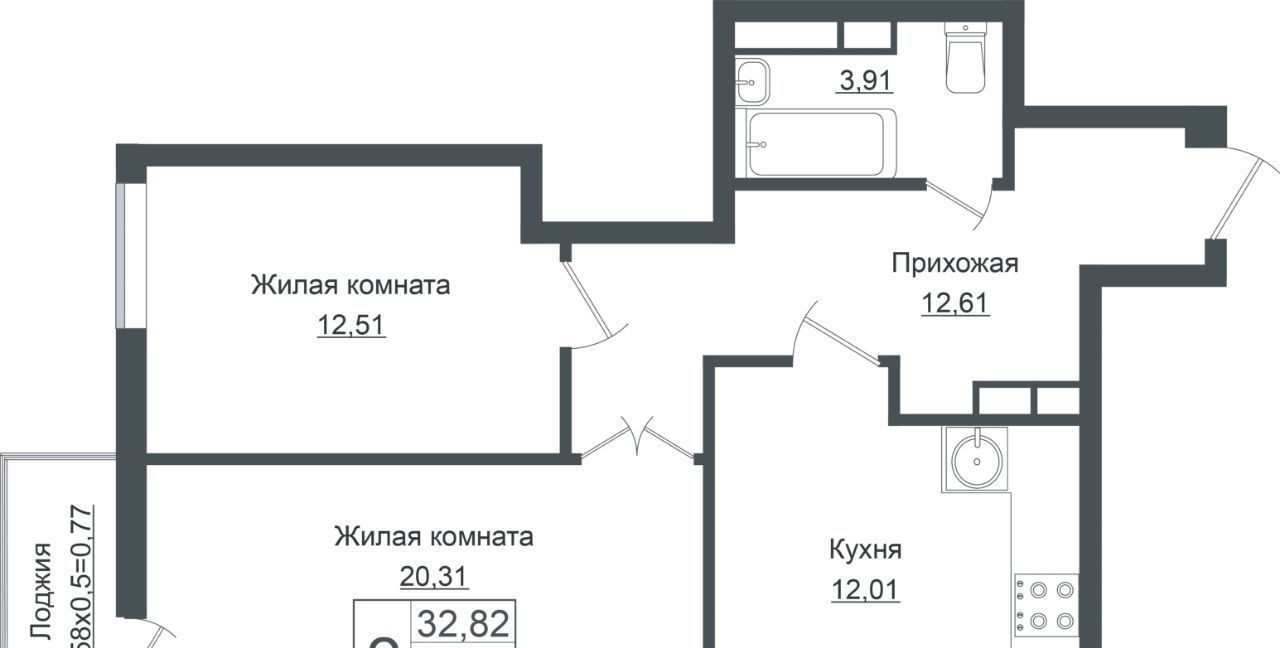 квартира г Краснодар р-н Прикубанский ЖК «Европа-Сити» фото 1