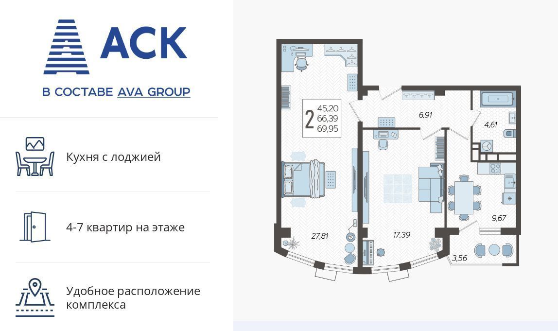 квартира г Краснодар р-н Карасунский ул Уральская 100/8 фото 1