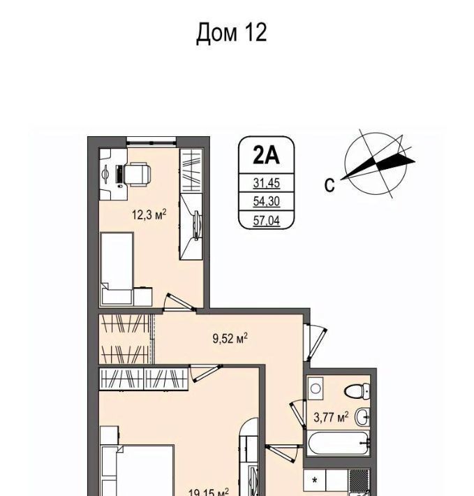 квартира г Кемерово р-н Заводский 55-й микрорайон ЖК «Кузнецкий» фото 1