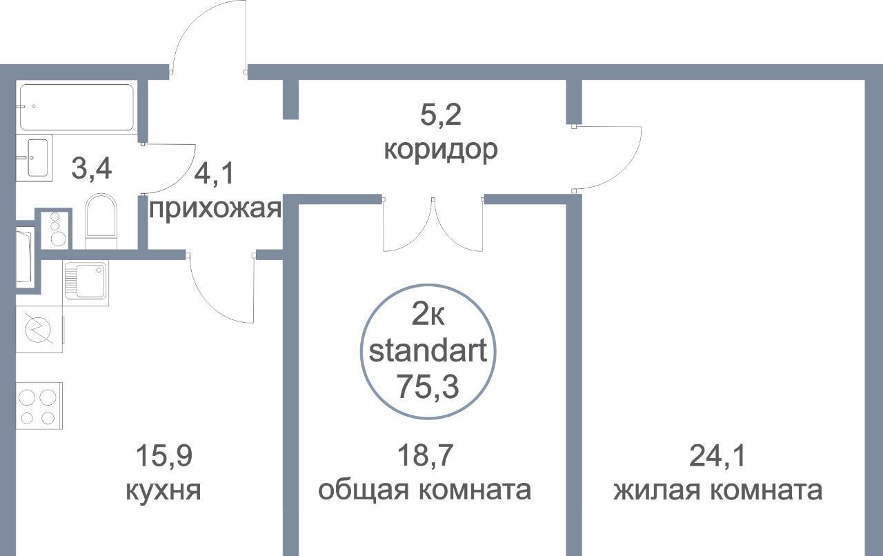 квартира городской округ Солнечногорск д Голубое б-р Парковый 2к/6 Нахабино фото 1