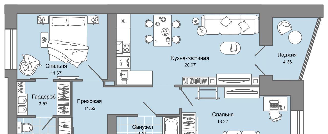 квартира г Ульяновск р-н Заволжский Новый Город ЖК Центрополис 4 Центральный кв-л фото 1