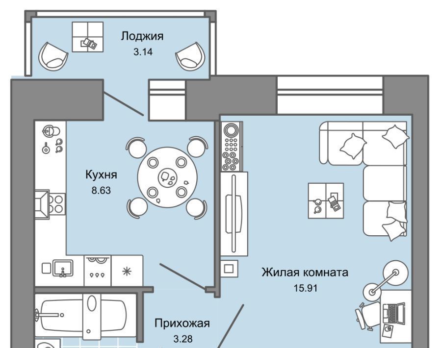 квартира г Ульяновск р-н Заволжский Новый Город ЖК Центрополис 4 Центральный кв-л фото 1