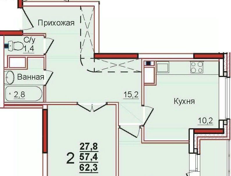 квартира р-н Ленинский с Осиновая Гора ул. Аркадия Шипунова, 12, Тула фото 1