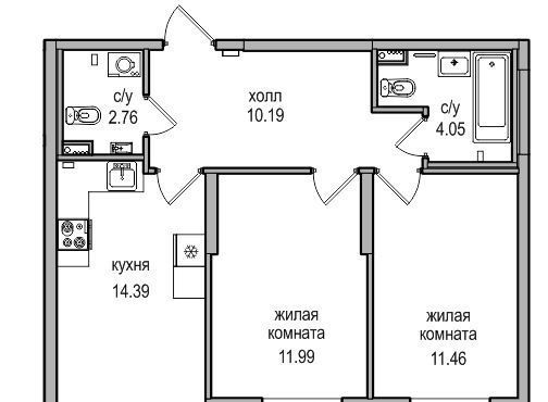 квартира г Санкт-Петербург п Парголово Парнас метро Парнас проезд Толубеевский, 34к 2 фото 1