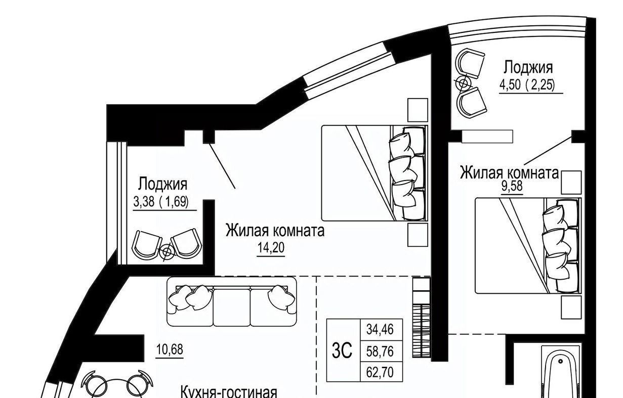 квартира г Ростов-на-Дону р-н Железнодорожный ул Привокзальная 3в фото 1