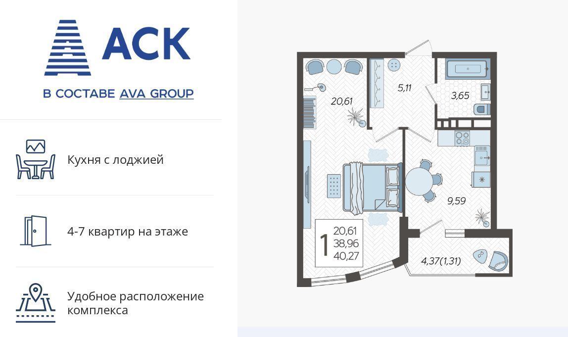 квартира г Краснодар р-н Карасунский ул Уральская 100/6 фото 1